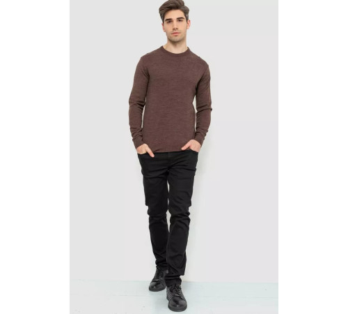 Свитер мужской однотонный, цвет коричневый, 161R1770-1.