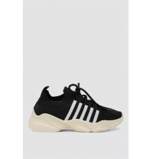 Кросівки жіночі текстильні, колір чорно-білий, 244R261K