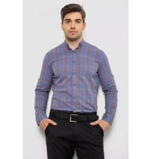 Сорочка чоловіча в клітинку, колір джинс, 214R1255