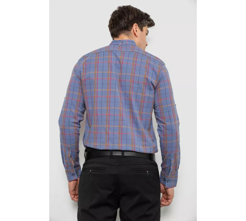 Сорочка чоловіча в клітинку, колір джинс, 214R1255