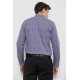 Сорочка чоловіча в клітинку, колір джинс, 214R1255