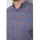 Сорочка чоловіча в клітинку, колір джинс, 214R1255