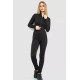 Костюм жіночий в рубчик, колір чорний, 244R14302
