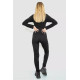 Костюм жіночий в рубчик, колір чорний, 244R14302