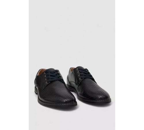 Туфлі чоловічі з перфорацією, колір темно-синій, 243RB1993