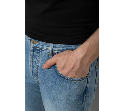 Шорты мужские джинсовые, цвет голубой, 238R2012