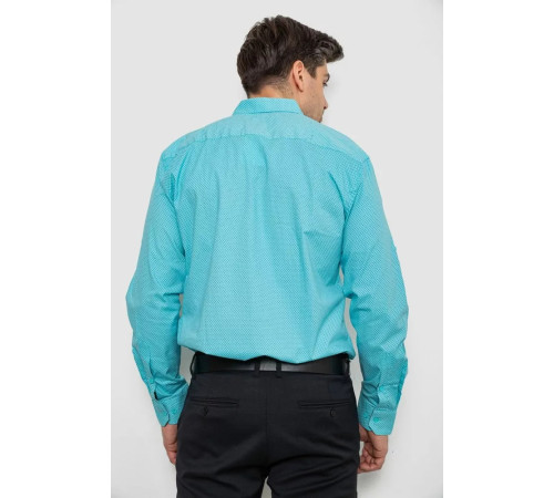 Рубашка мужская с принтом, цвет бирюзовый, 214R7401.