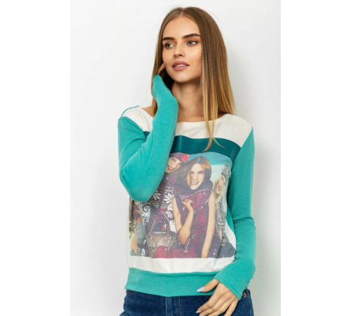 Свитшот женский, цвет оливково-молочный, 167R731-2.