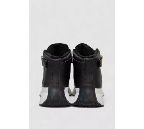 Ботинки зимние женские на меху, черно-белый, 248RXM26