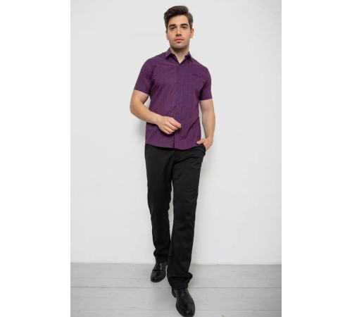 Сорочка чоловіча з принтом, колір сливовий, 214R7332-1