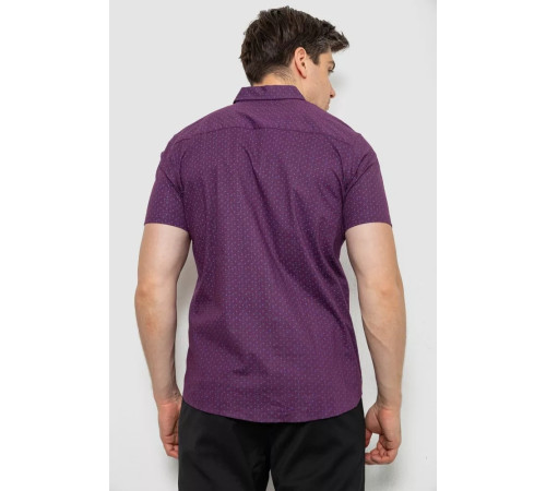 Сорочка чоловіча з принтом, колір сливовий, 214R7332-1