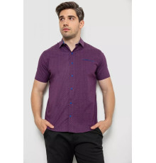 Сорочка чоловіча з принтом, колір сливовий, 214R7332-1