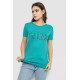 Футболка жіноча з принтом, колір бірюзовий, 244R610