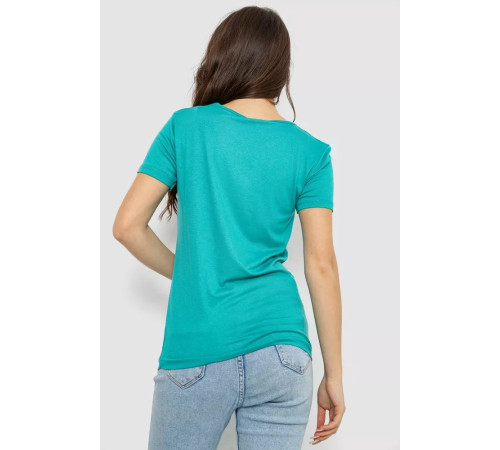 Футболка жіноча з принтом, колір бірюзовий, 244R610