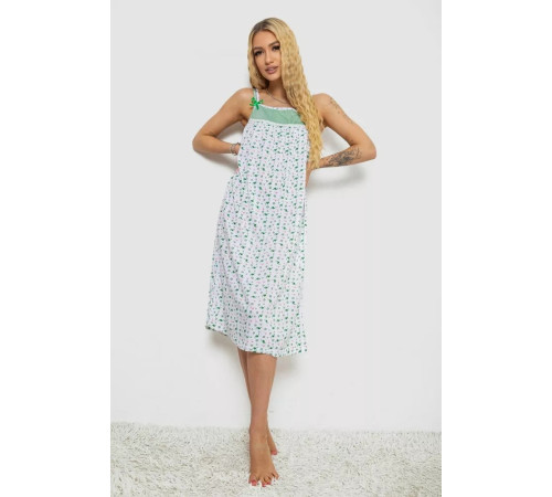 Ночная рубашка, цвет бело-зеленый, 238RV64