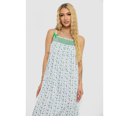 Ночная рубашка, цвет бело-зеленый, 238RV64