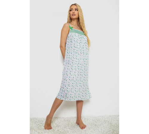 Ночная рубашка, цвет бело-зеленый, 238RV64