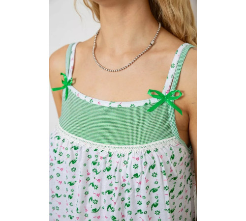 Ночная рубашка, цвет бело-зеленый, 238RV64