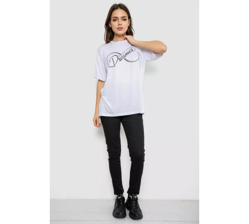 Женская футболка с принтом, цвет белый, 244R611