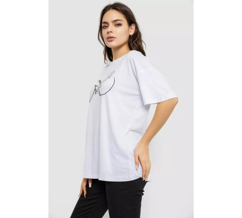 Женская футболка с принтом, цвет белый, 244R611