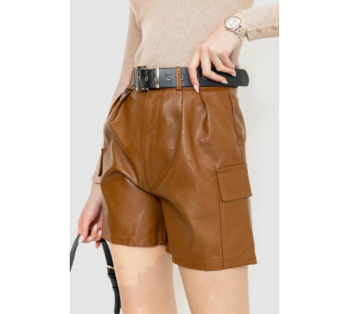 Шорты женские повседневные свободные, цвет коричневый, 186R5223.