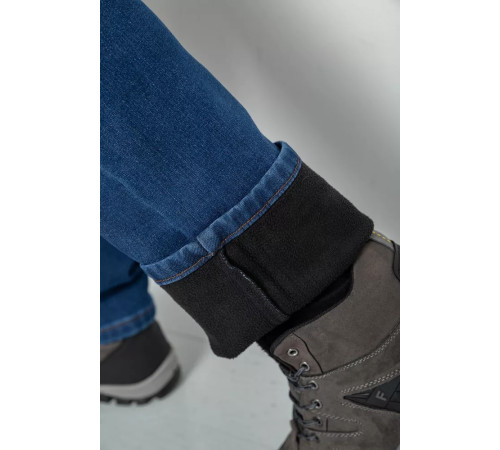 Джинси чоловічі на флісі, колір синій, 254R2402