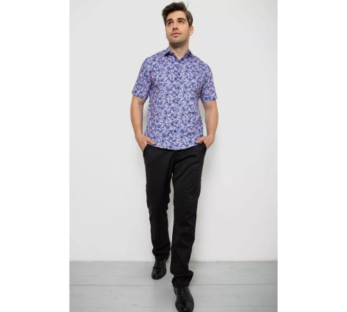 Рубашка мужская с принтом, цвет сиреневый, 214R7341.