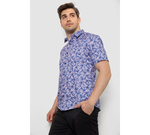 Рубашка мужская с принтом, цвет сиреневый, 214R7341.