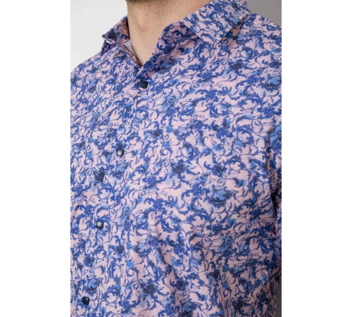 Рубашка мужская с принтом, цвет сиреневый, 214R7341.