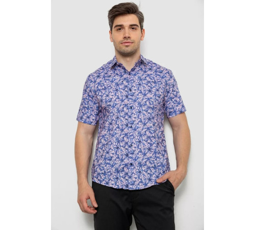 Рубашка мужская с принтом, цвет сиреневый, 214R7341.