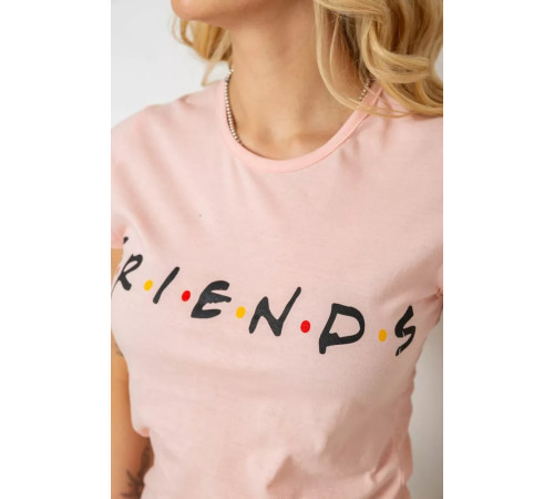 Піжама жіноча з принтом, колір персиковий, 243R3252