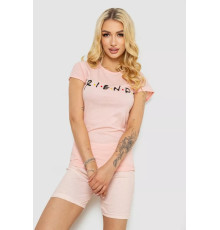 Пижама женская с принтом, цвет персиковый, 243R3252.