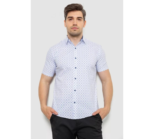 Сорочка чоловіча з принтом, колір білий, 214R7330