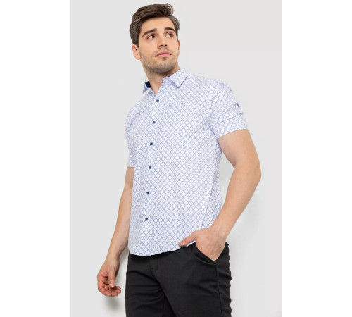 Сорочка чоловіча з принтом, колір білий, 214R7330