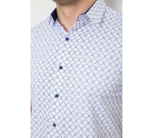 Сорочка чоловіча з принтом, колір білий, 214R7330