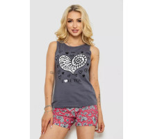 Піжама жіноча з принтом, колір сірий, 243R24513