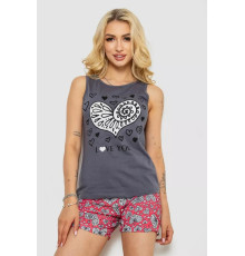 Женская пижама с принтом, цвет серый, 243R24513