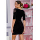 Приталенное черное платье, с кружевом на рукавах, 167R800
