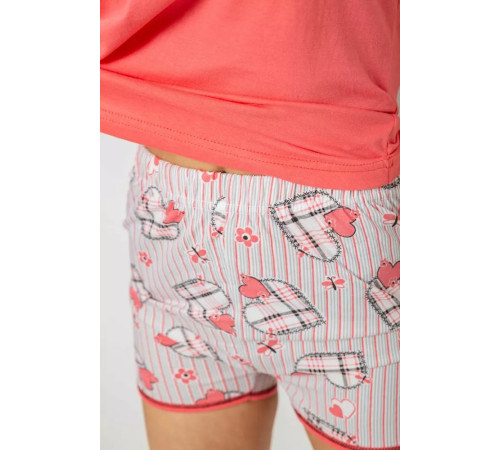 Пижама женская с принтом, цвет коралловый, 243R0004-P14