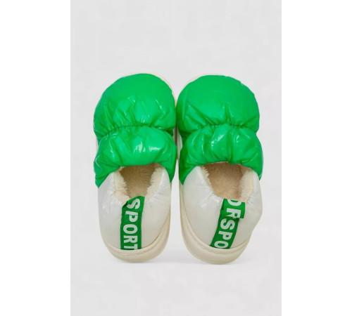 Капці жіночі домашні із задником, колір зелений, 243R2927