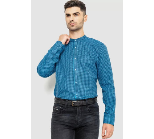 Сорочка чоловіча в клітинку байкова, колір синьо-блакитний, 214R99-34-022