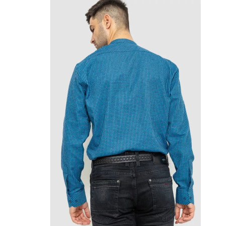 Сорочка чоловіча в клітинку байкова, колір синьо-блакитний, 214R99-34-022