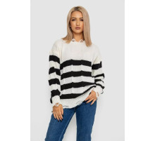 Свитер женский в полоску, цвет бело-черный, 244RA111