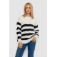 Свитер женский в полоску, цвет бело-черный, 244RA111