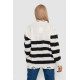 Свитер женский в полоску, цвет бело-черный, 244RA111