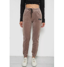 Брюки женские велюровые на флисе, цвет бежевый, 238R58473-2.