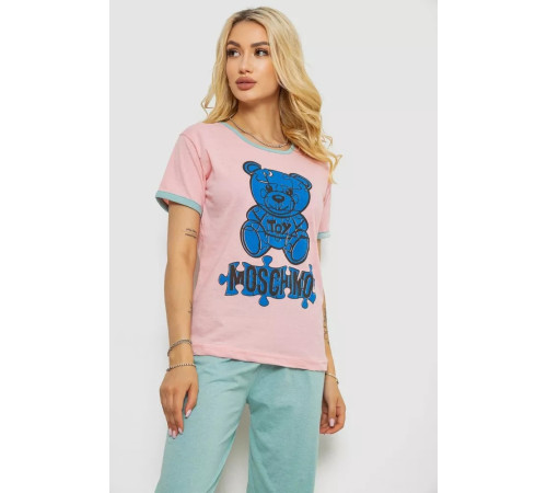 Пижама женская с принтом, цвет розовый, 243R30022.