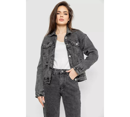 Куртка женская джинсовая, цвет серый, 255RA225