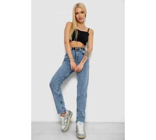 Джинси жіночі MOM стрейч, колір синій, 244R00549