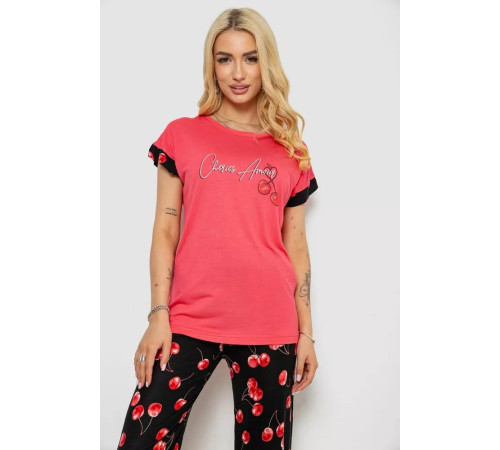 Женская пижама с принтом, цвет розовый, 243R2134